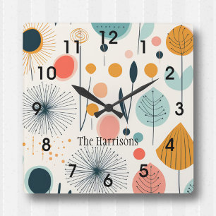 Re-botanische Wand-Uhr des MCM Quadratische Wanduhr