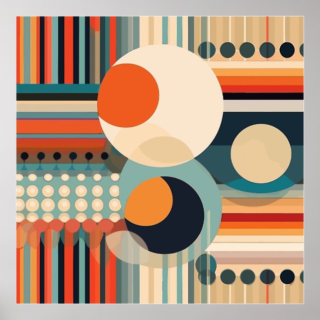 Re-Bubbles Kreise und Streifen Poster (Vorne)