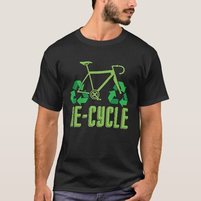 Re Cycle Loves Environmental Awareness Garbage Day T-Shirt (Vorderseite)