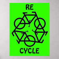 RE CYCLE Recycle Bicycle Symbol