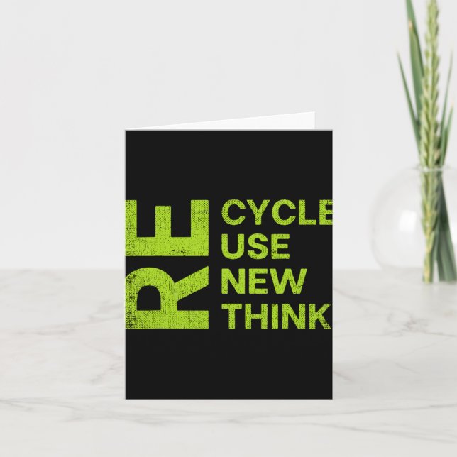 Re Cycle Use New Think Earthday Save The Enviormen Karte (Vorderseite)