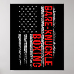 Re Knuckle Boxing Amerikanische Flagge 4. Juli Käm Poster