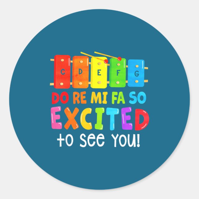Re Mi Fa So Excited Runder Aufkleber (Vorderseite)