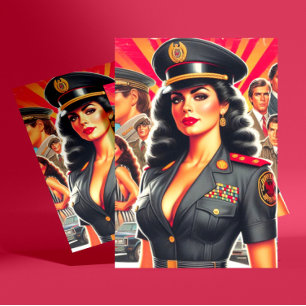 Re Military Woman Postkarte