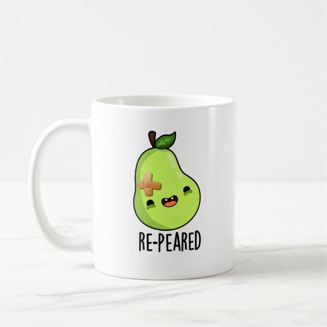 Re-peared Funny Fruit Birn Pun Kaffeetasse (Links)