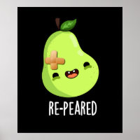 Re-peared Funny Fruit Birne Pun Dark BG