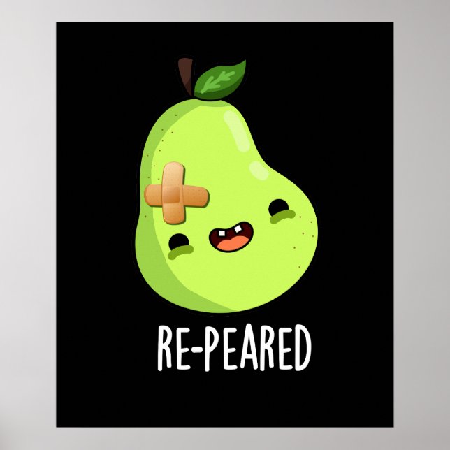 Re-peared Funny Fruit Birne Pun Dark BG Poster (Vorne)