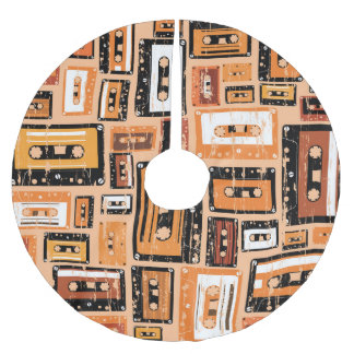 Re-Re-Kassettenband Nahtloses Muster Polyester Weihnachtsbaumdecke