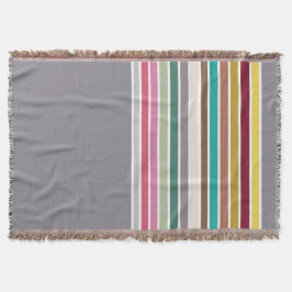Re-Strip-Pattern Woven Throw Blanket Decke