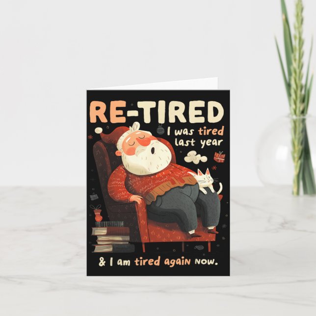 Re-tired Santa Definition Funny  Karte (Vorderseite)