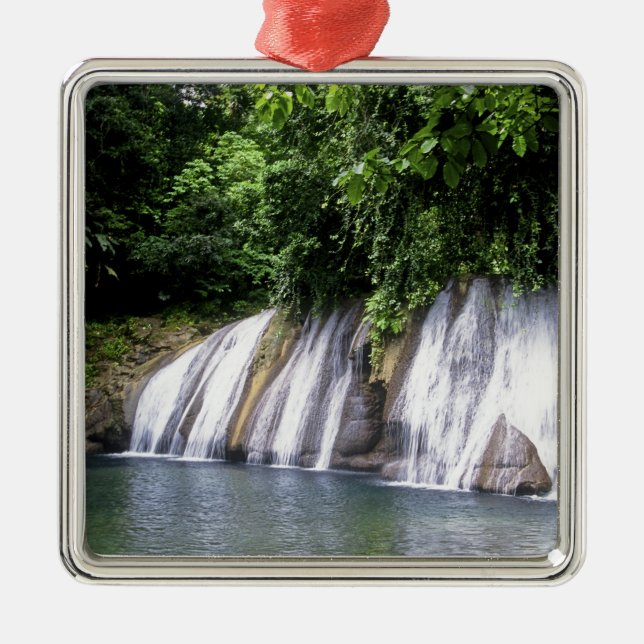 Reach Falls, Port Antonio, Jamaika Silbernes Ornament (Vorne)