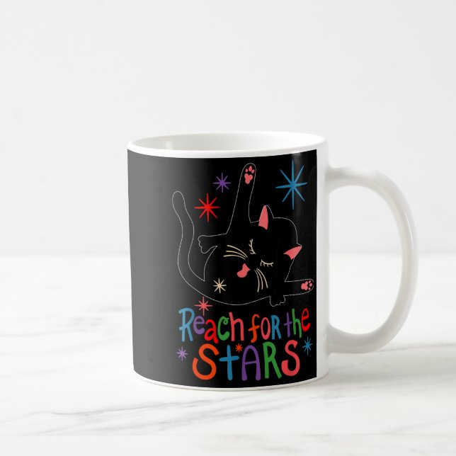 Reach For The Stars Funny Cat  Kaffeetasse (Rechts)