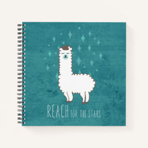 "Reach for the Stars" Sweet Llama Illustration Notizbuch