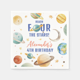 Reach Four The Stars Junge Galaxy 4. Geburtstagsfe Serviette