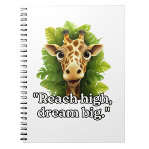 Reach High, Dream Big - Giraffen Notebook 📖 Notizblock