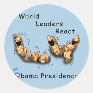 React of World Leaders (Obama) Runder Aufkleber