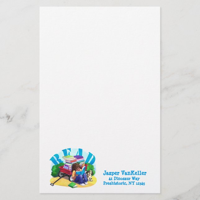 READ Book Wagon Art Stationery Briefpapier (Vorderseite)