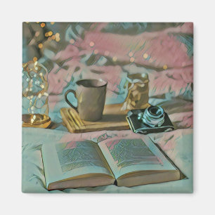 Read Books, Drink Coffee Magnet