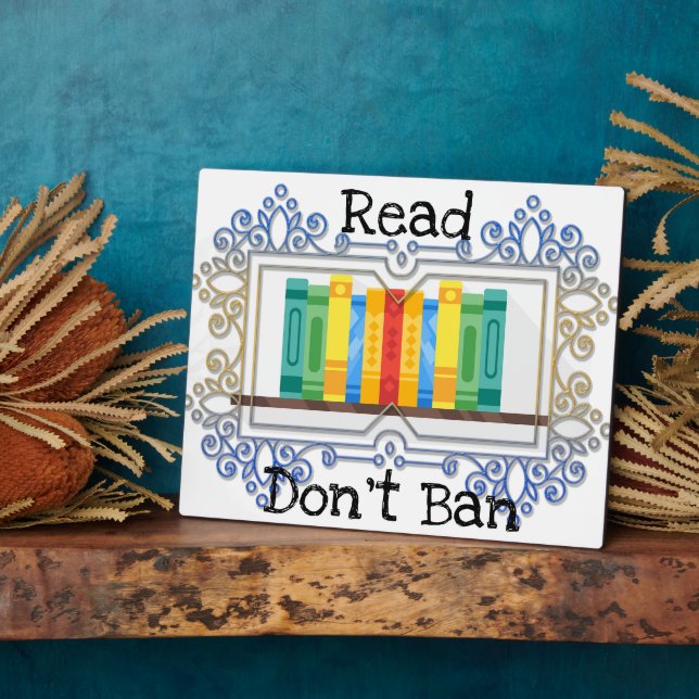 Read Don't Ban Plaque Fotoplatte (Seite)