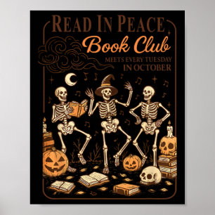 Read In Peace Buchclub Gruselige Leser Halloween O Poster