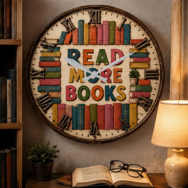 Read More Books Reading Classroom  Große Wanduhr (Von Creator hochgeladen)