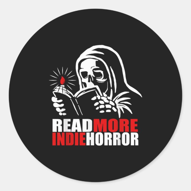 Read More Indie Horror Apparel  Runder Aufkleber (Vorderseite)