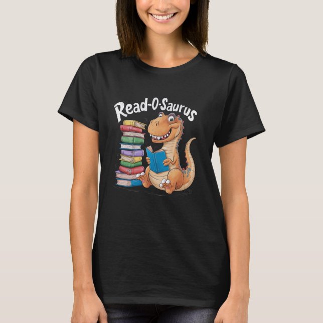 Read-o-saurus Dinosaur Reading Dinosaurier Buch Lo T-Shirt (Vorderseite)