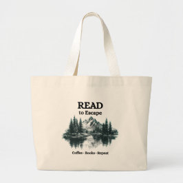 Read to Escape – Coffee, Books, Repeat Tote Bag Jumbo Stoffbeutel