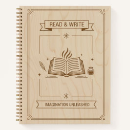 Read & Write Wood Carved Imagination Journal Notizbuch