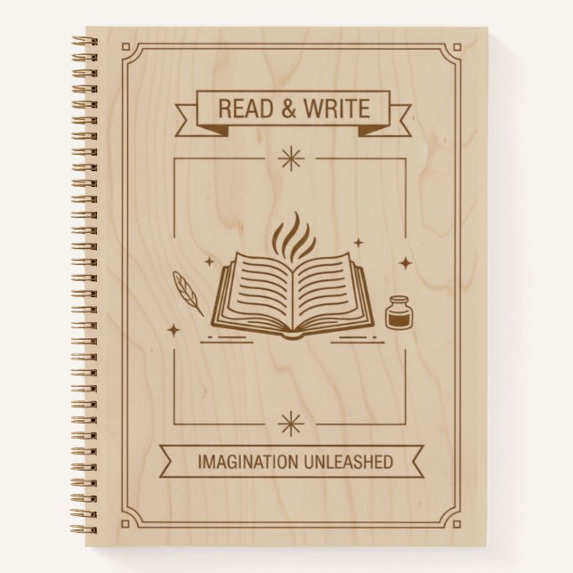 Read & Write Wood Carved Imagination Journal Notizbuch (Vorderseite)