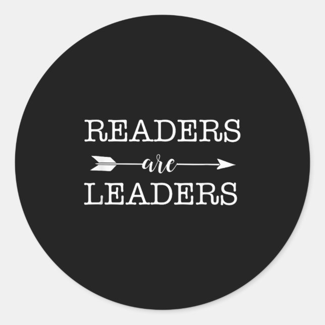 Reader Are Leaders - Uplifting Motivational Slogan Runder Aufkleber (Vorderseite)
