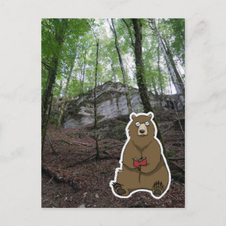 Reader Bear (color) Postkarte