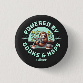 Reader Sloth. Unique Gift for Book Lover Button