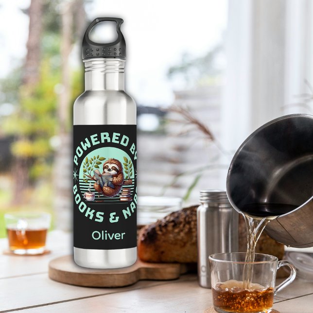 Reader Sloth. Unique Gift for Book Lover Edelstahlflasche (Von Creator hochgeladen)