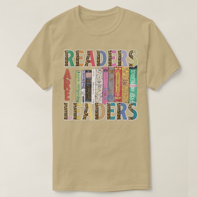 Readers Are Leaders Boho Leopard Book Lover Back T T-Shirt (Design vorne)