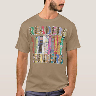 Readers Are Leaders Boho Leopard Book Lover Back T T-Shirt