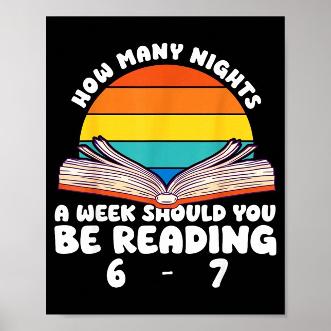 Reading 67 Meme Englieacher Funny 67 Book Lover Hu Poster (Vorne)