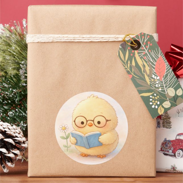 Reading Alma Chick Cute Sticker (Feiertag)