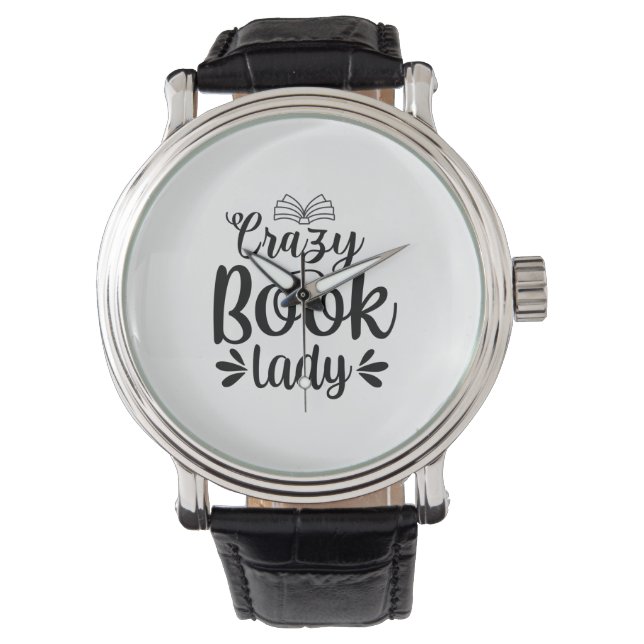 Reading Art Crazy Book Lady Armbanduhr (Vorderseite)