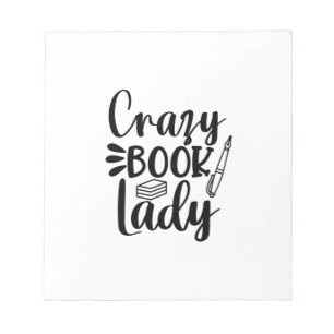 Reading Art Crazy Book Lady Notizblock
