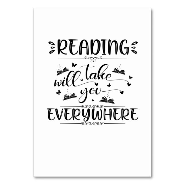Reading Art Reading Will Take You Everywhere Tischnummer (Vorderseite)