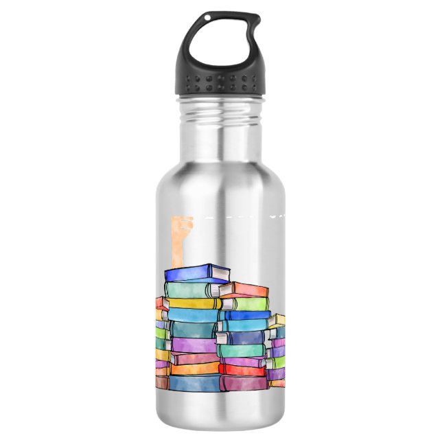 Reading Books Librarian Reader Nerd I'm Ok Teacher Edelstahlflasche (Vorderseite)