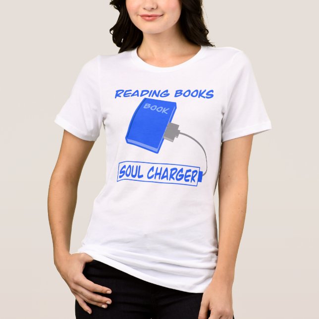 Reading Books Soul Charger – Cozy Book Lover Art Tri-Blend Shirt (Vorderseite)