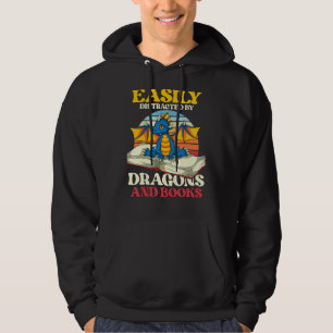 Reading Bookworm Librarian Book Dragon Hoodie