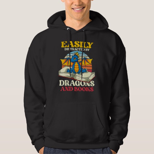 Reading Bookworm Librarian Book Dragon Hoodie (Vorderseite)