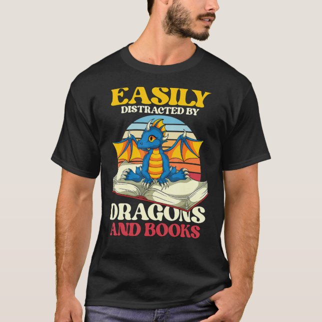 Reading Bookworm Librarian Book Dragon T-Shirt (Vorderseite)