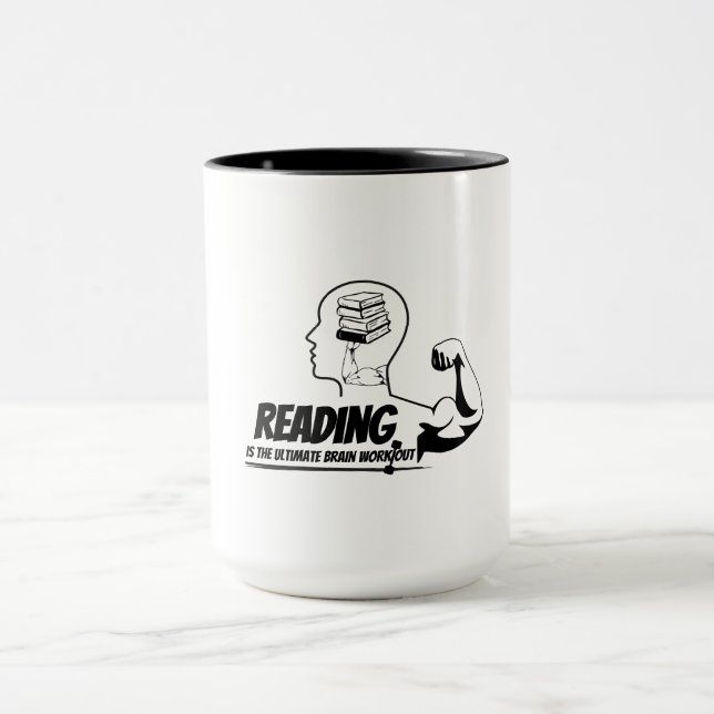 Reading = Brain Gains Mug Tasse (Zentrum)