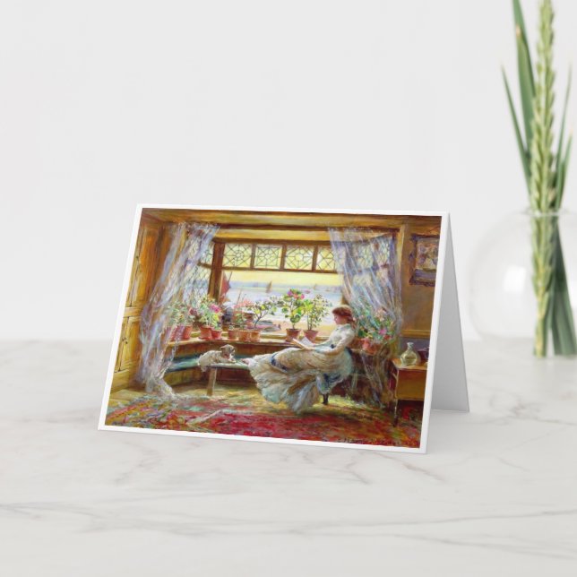 "Reading by Window" Art Blank Note Card (Vorderseite)