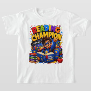 Reading Champion Kids School Hero T-Shirt