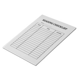Reading Checklist Tracker Notizblock